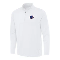 Men's Antigua White Boise State Broncos Reprocess Quarter-Zip Top