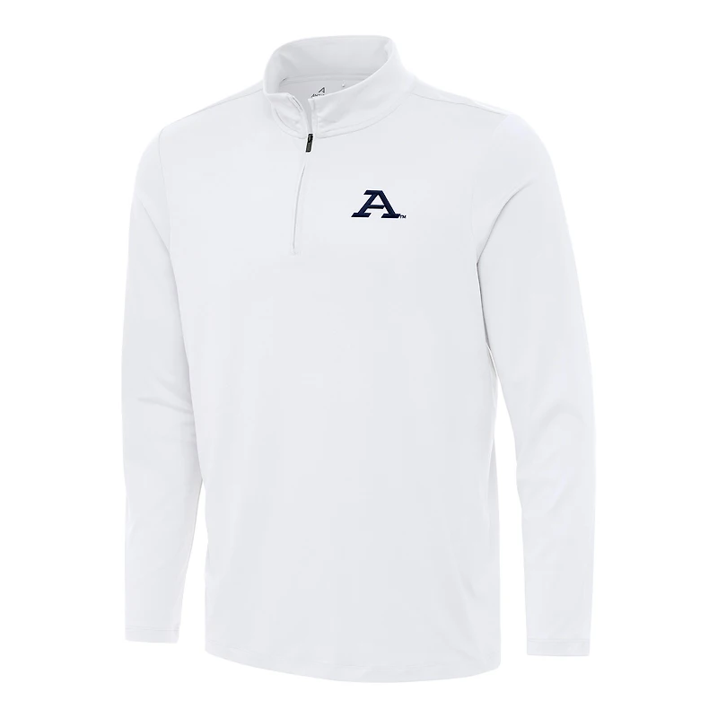 Men's Antigua White Akron Zips Reprocess Quarter-Zip Top