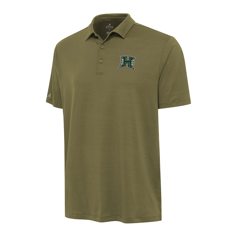 Men's Antigua Olive Hawaii Rainbow Warriors Reprocess Polo