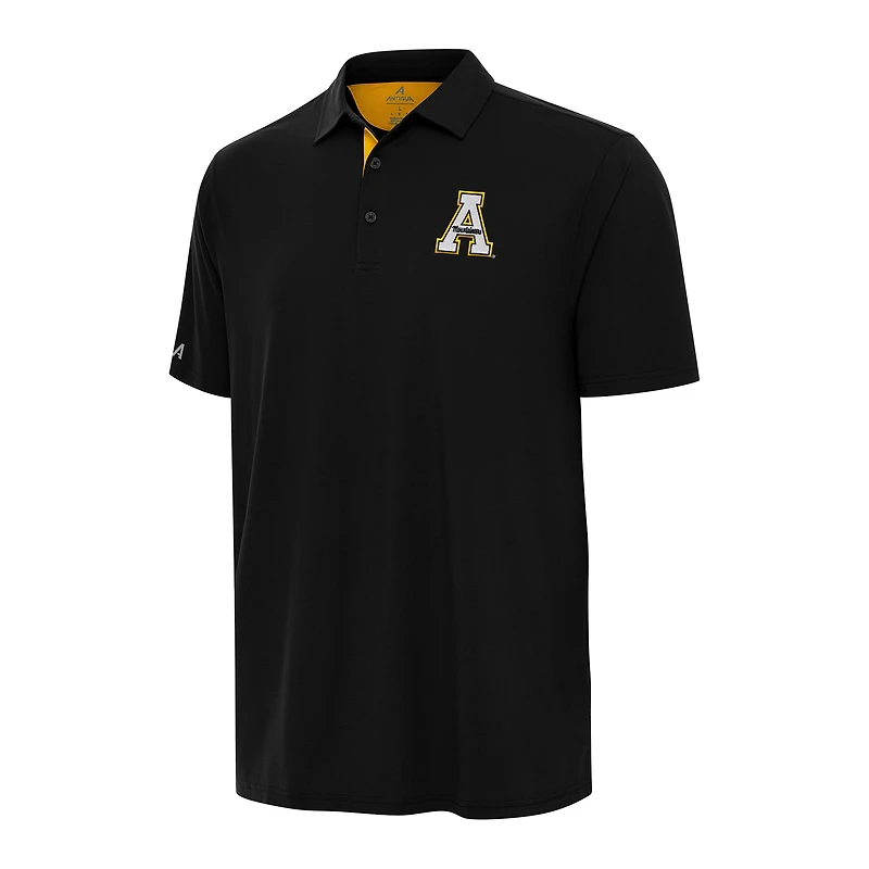 Men's Antigua Black/Gold Appalachian State Mountaineers Era Polo