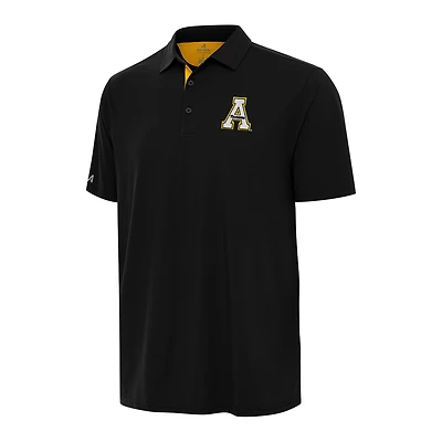 Men's Antigua Black/Gold Appalachian State Mountaineers Era Polo