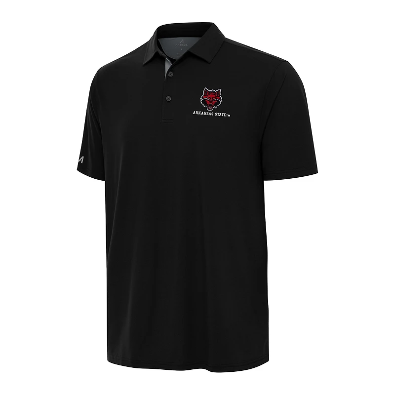 Men's Antigua Black/Gray Arkansas State Red Wolves Era Polo