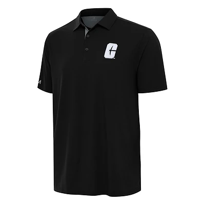 Men's Antigua Black/Gray Charlotte 49ers Era Polo