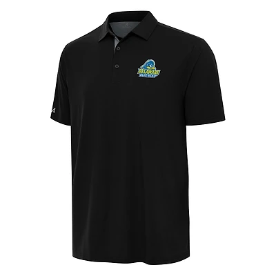 Men's Antigua Black/Gray Delaware Fightin' Blue Hens Era Polo