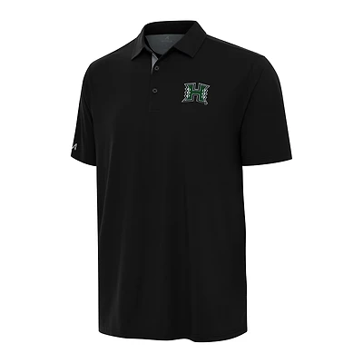 Men's Antigua Black/Gray Hawaii Rainbow Warriors Era Polo