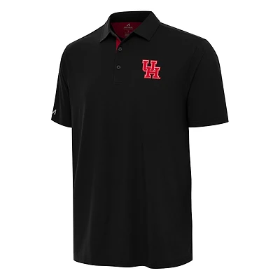 Men's Antigua Black/Red Houston Cougars Era Polo