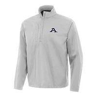 Men's Antigua Heather Gray Akron Zips Brisk Quarter-Zip Windbreaker