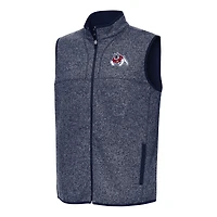 Men's Antigua Heather Navy Fresno State Bulldogs Fortune Full-Zip Vest