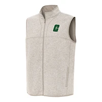Men's Antigua Heather Oatmeal Charlotte 49ers Fortune Full-Zip Vest