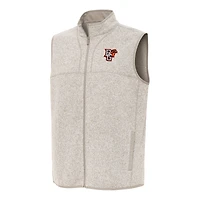 Men's Antigua Heather Oatmeal Bowling Green St. Falcons Fortune Full-Zip Vest