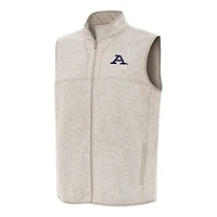 Men's Antigua Heather Oatmeal Akron Zips Fortune Full-Zip Vest