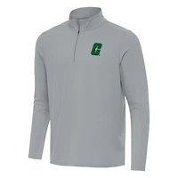 Men's Antigua Gray Charlotte 49ers Intent Quarter-Zip Top