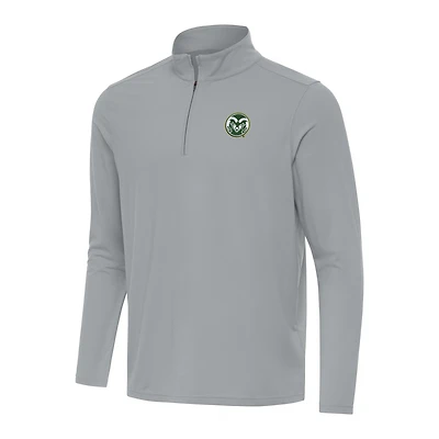 Men's Antigua Gray Colorado State Rams Intent Quarter-Zip Top