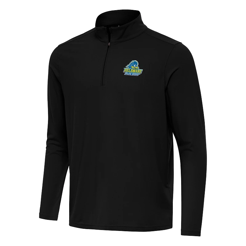 Men's Antigua Black Delaware Fightin' Blue Hens Intent Quarter-Zip Top