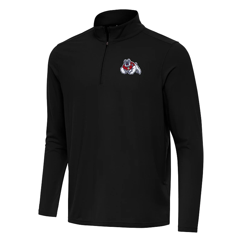 Men's Antigua Black Fresno State Bulldogs Intent Quarter-Zip Top