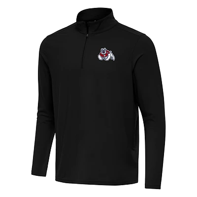 Men's Antigua Black Fresno State Bulldogs Intent Quarter-Zip Top
