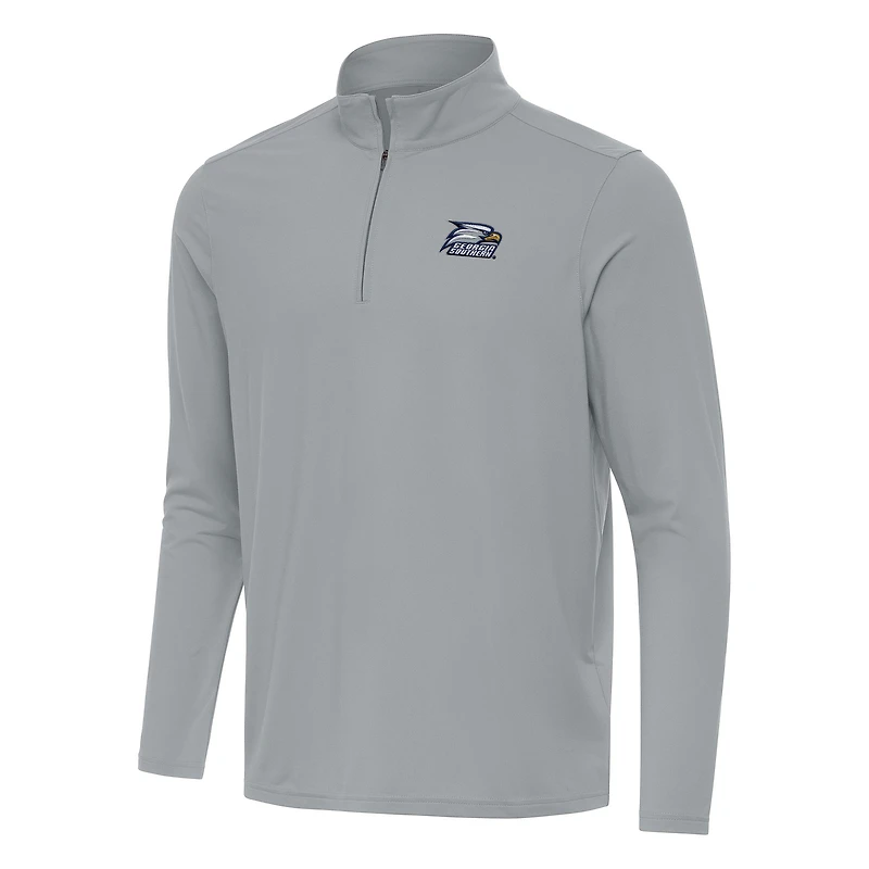 Men's Antigua Gray Georgia Southern Eagles Intent Quarter-Zip Top
