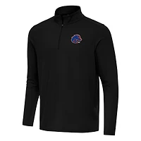 Men's Antigua Black Boise State Broncos Intent Quarter-Zip Top