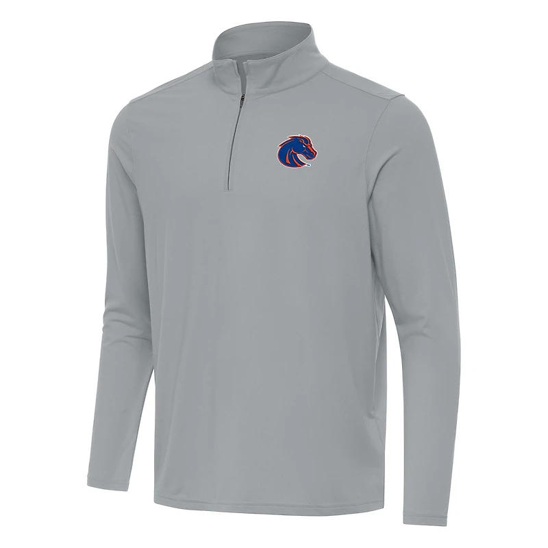 Men's Antigua Gray Boise State Broncos Intent Quarter-Zip Top