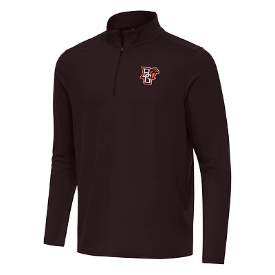 Men's Antigua Brown Bowling Green St. Falcons Intent Quarter-Zip Top