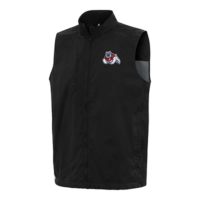 Men's Antigua  Black Fresno State Bulldogs Brisk Full-Zip Vest