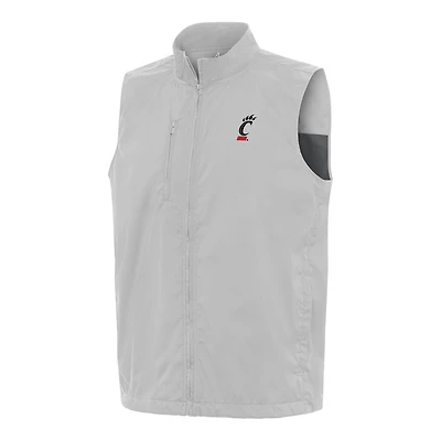 Men's Antigua  Heather Gray Cincinnati Bearcats Brisk Full-Zip Vest