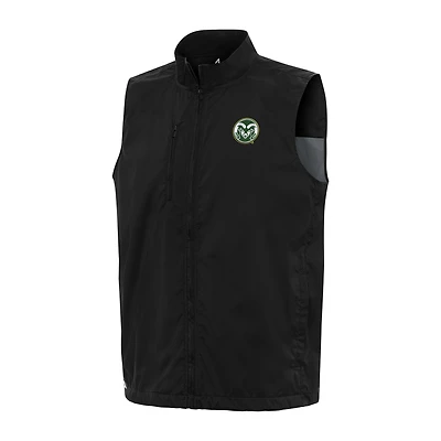 Men's Antigua  Black Colorado State Rams Brisk Full-Zip Vest