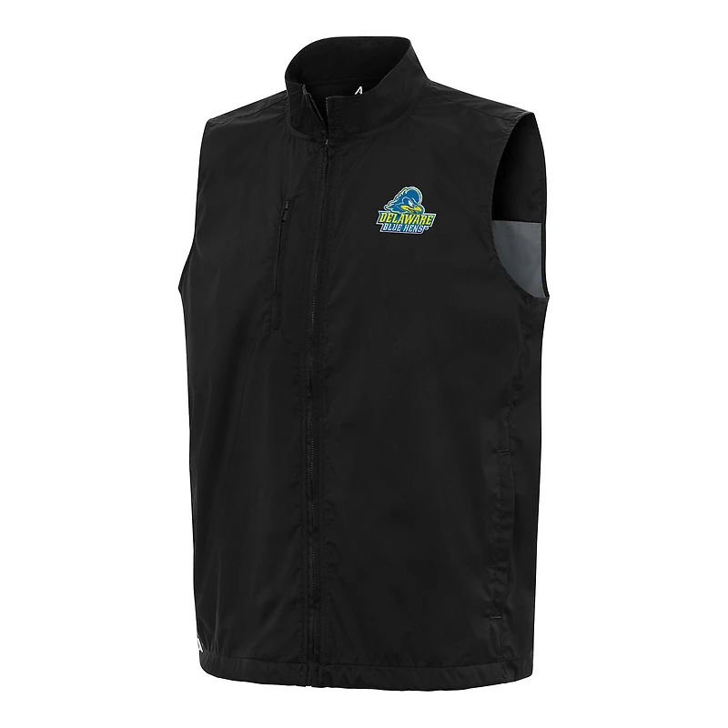 Men's Antigua  Black Delaware Fightin' Blue Hens Brisk Full-Zip Vest