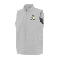 Men's Antigua  Heather Gray Appalachian State Mountaineers Brisk Full-Zip Vest