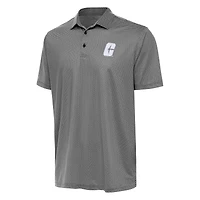 Men's Antigua Black/White Charlotte 49ers Rings Polo
