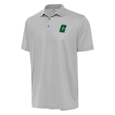 Men's Antigua Gray/White Charlotte 49ers Rings Polo