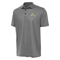 Men's Antigua Black/White Akron Zips Rings Polo