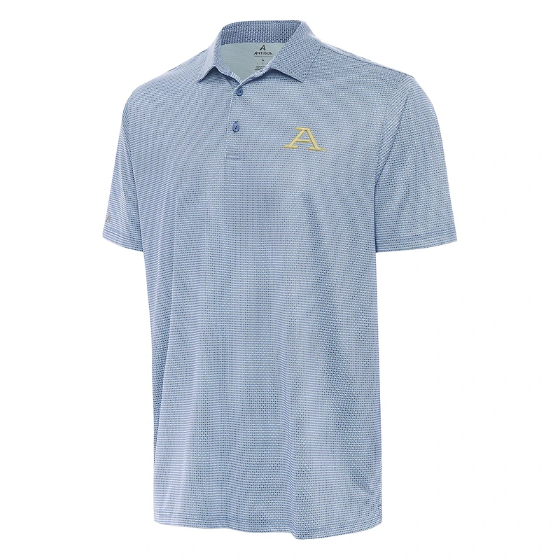 Men's Antigua Light Blue/White Akron Zips Rings Polo