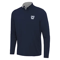 Men's Antigua Navy/Gray Butler Bulldogs Content Quarter-Zip Pullover Top