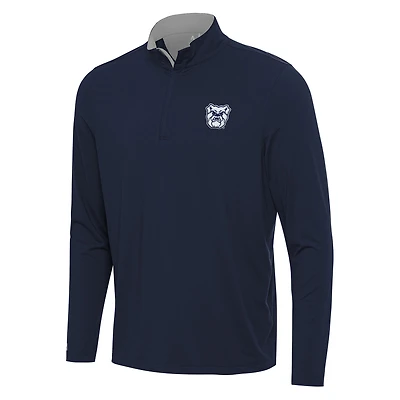 Men's Antigua Navy/Gray Butler Bulldogs Content Quarter-Zip Pullover Top
