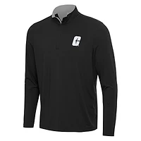 Men's Antigua Black/Gray Charlotte 49ers Content Quarter-Zip Pullover Top