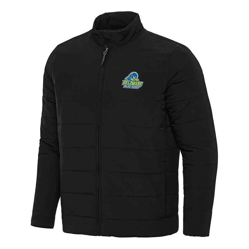 Men's Antigua Black Delaware Fightin' Blue Hens Swelter Full-Zip Puffer Jacket