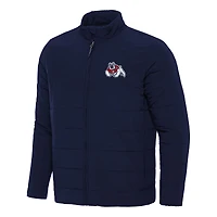 Men's Antigua Navy Fresno State Bulldogs Swelter Full-Zip Puffer Jacket