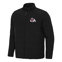 Men's Antigua Black Fresno State Bulldogs Swelter Full-Zip Puffer Jacket