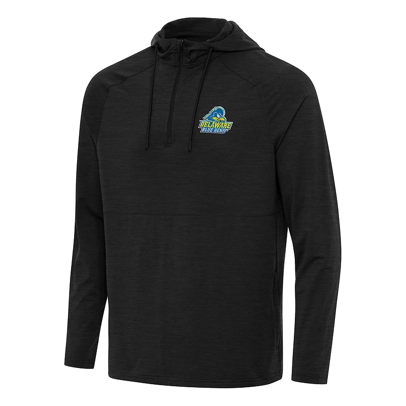 Men's Antigua Heather Delaware Fightin' Blue Hens Spikes Raglan Quarter-Zip Hoodie