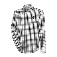 Men's Antigua  Black/Gray Hawaii Rainbow Warriors Tending 2 Button-Down Long Sleeve Shirt