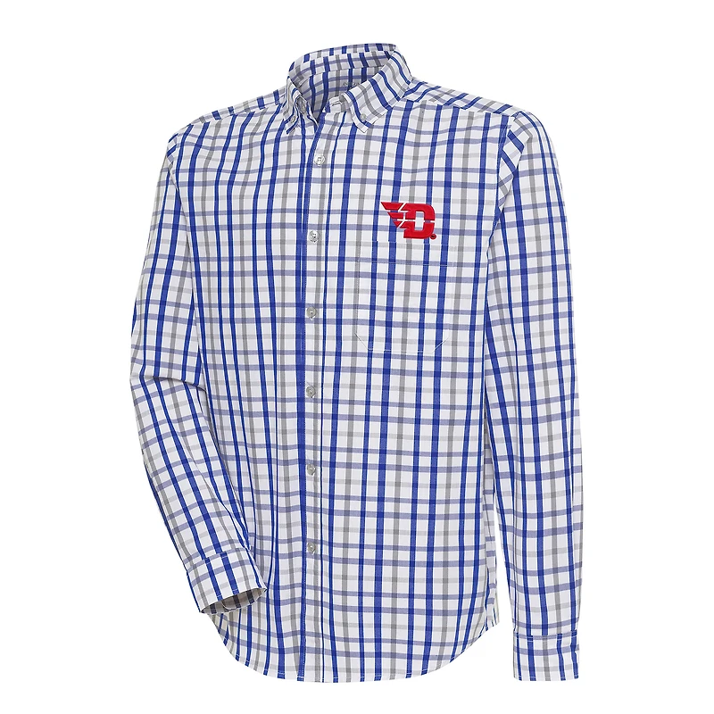 Men's Antigua  Blue/Gray Dayton Flyers Tending 2 Button-Down Long Sleeve Shirt