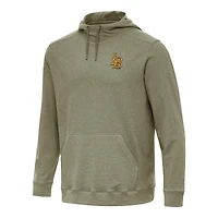 Men's Antigua Heather Olive Cal State Long Beach The Beach Cloud Pullover Hoodie