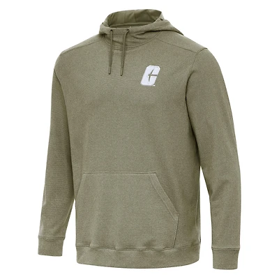 Men's Antigua Heather Olive Charlotte 49ers Cloud Pullover Hoodie