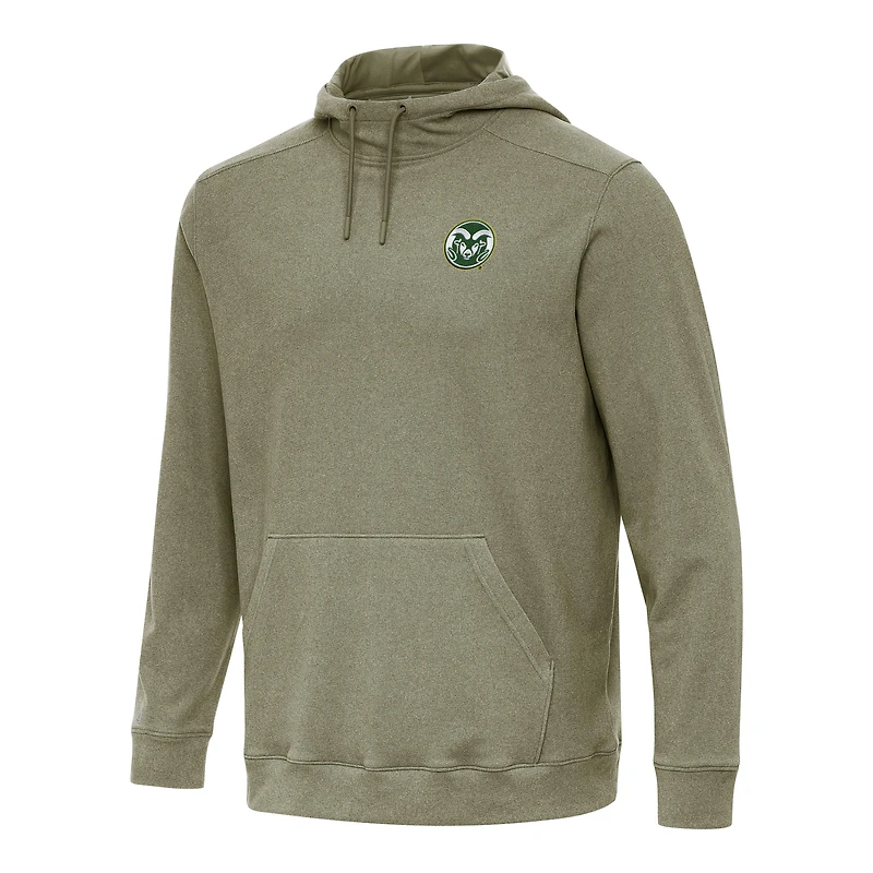 Men's Antigua Heather Olive Colorado State Rams Cloud Pullover Hoodie