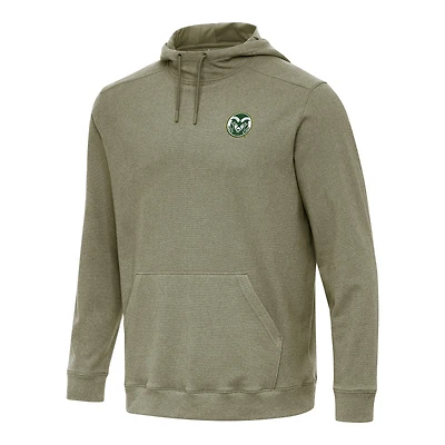 Men's Antigua Heather Olive Colorado State Rams Cloud Pullover Hoodie