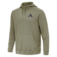 Men's Antigua Heather Olive Akron Zips Cloud Pullover Hoodie