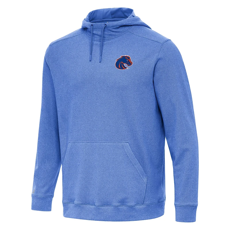 Men's Antigua Heather Royal Boise State Broncos Cloud Pullover Hoodie