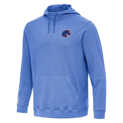 Men's Antigua Heather Royal Boise State Broncos Cloud Pullover Hoodie