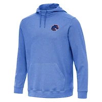 Men's Antigua Heather Royal Boise State Broncos Cloud Pullover Hoodie